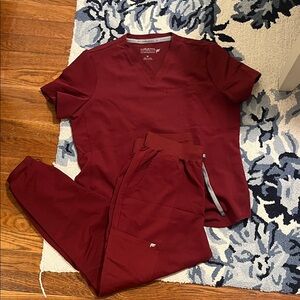 Burgundy Scrub Set